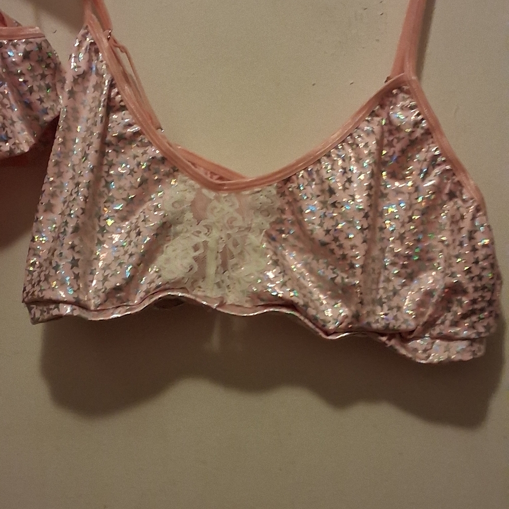 SHEIN Pink Sequin Intimates Set - Picture 3 of 8
